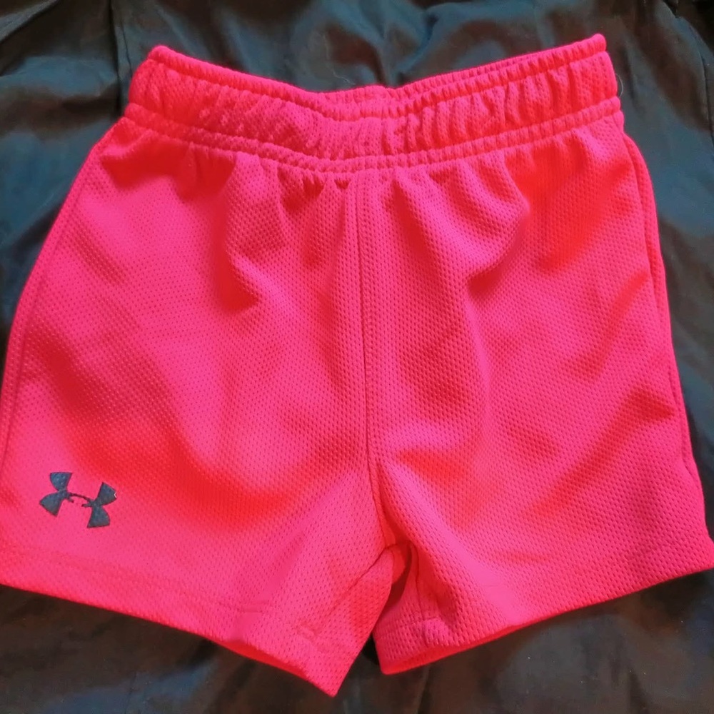 Under Armour Bright Pink Girls' Athletic Shorts